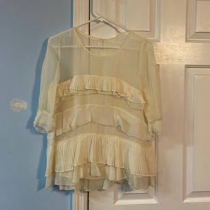 Stunning silk tiered top, Rebecca Taylor, size 4 NWT